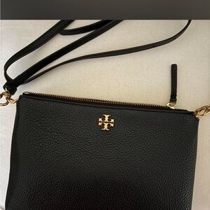 Tory Burch Black Pebbled Leather Crossbody Bag